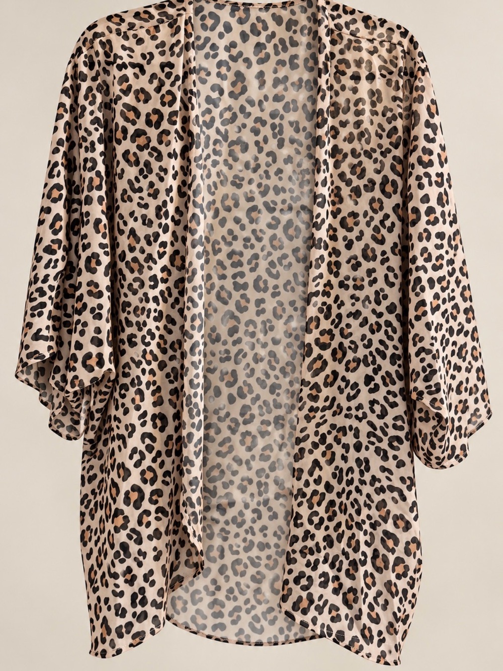 Sheer Leopard Print Kimono Cardigan – Lightweight Open Front, XXL